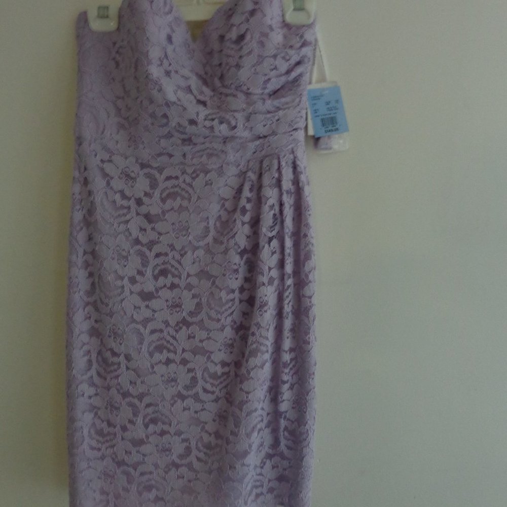 David's Bridal strapless short lace dress size 4 NWT